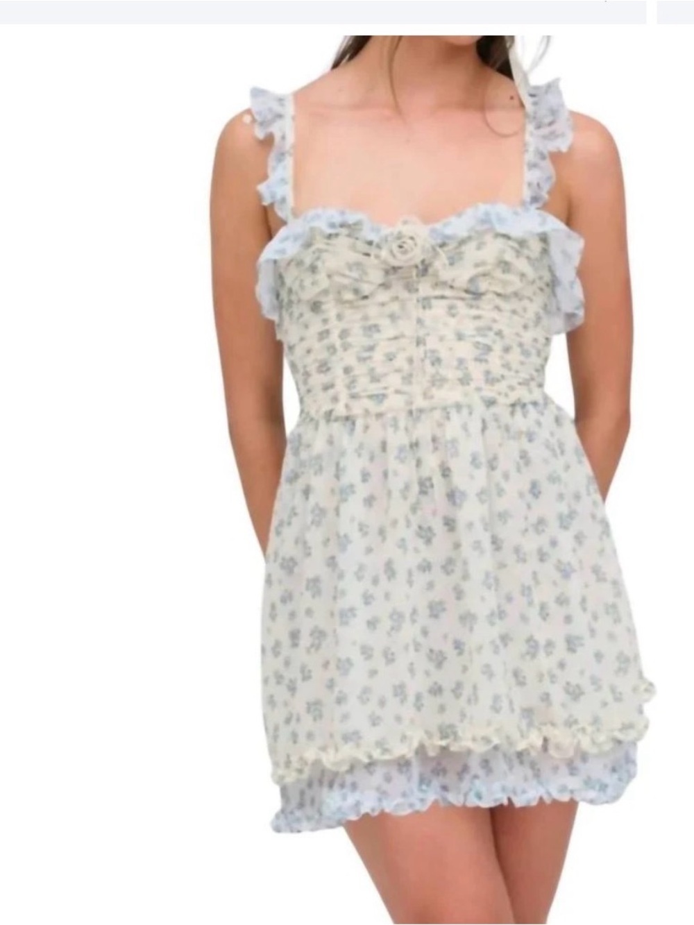 NWT For Love and Lemons Chateu Mini Dress Size S